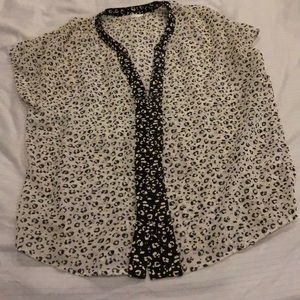 Black and white print blouse